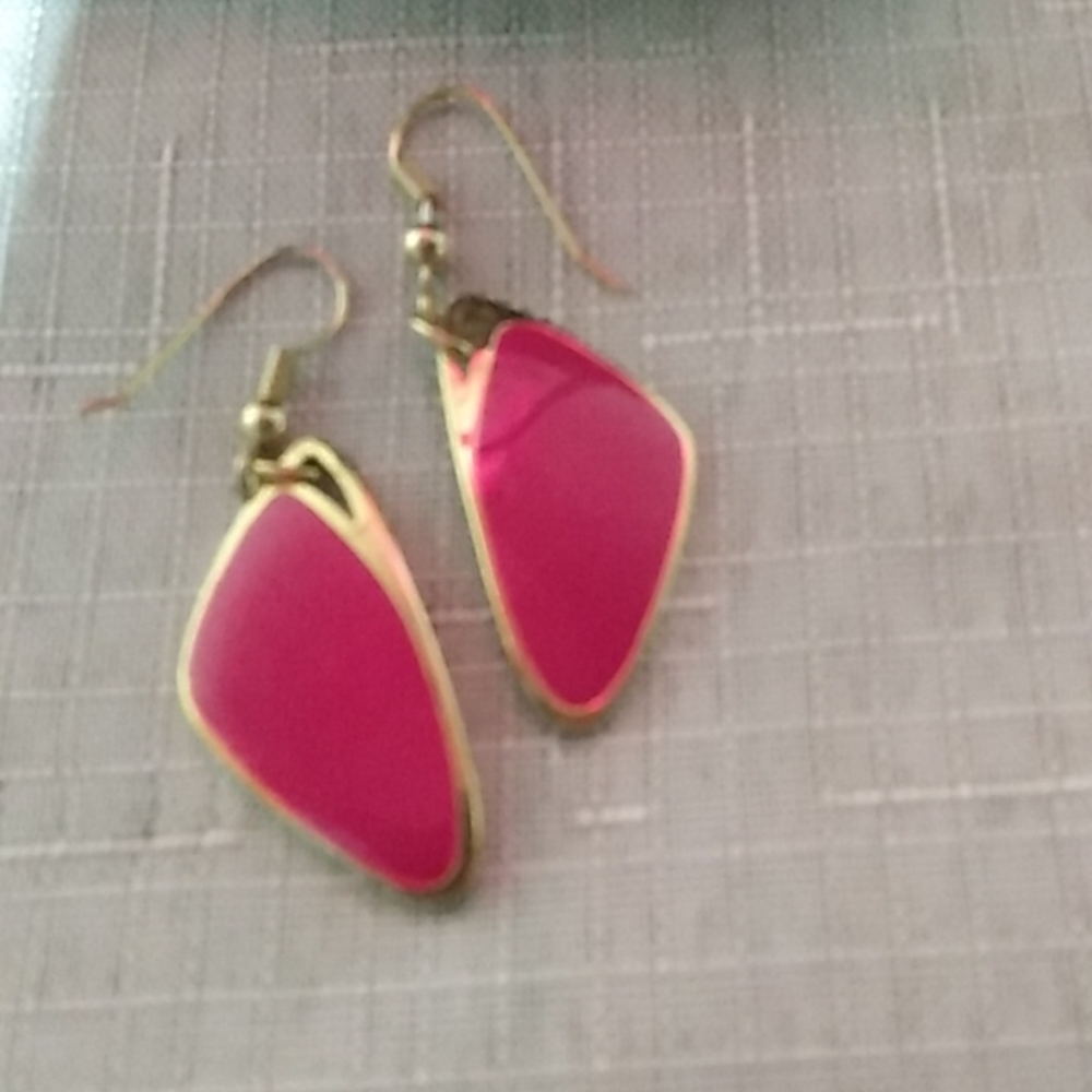Pink dangly earrings